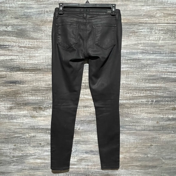 Paige Sexy Denim Edgemont Ultra Skinny Silk Coating in Black Jeans Pants Size 26 - Picture 8 of 16